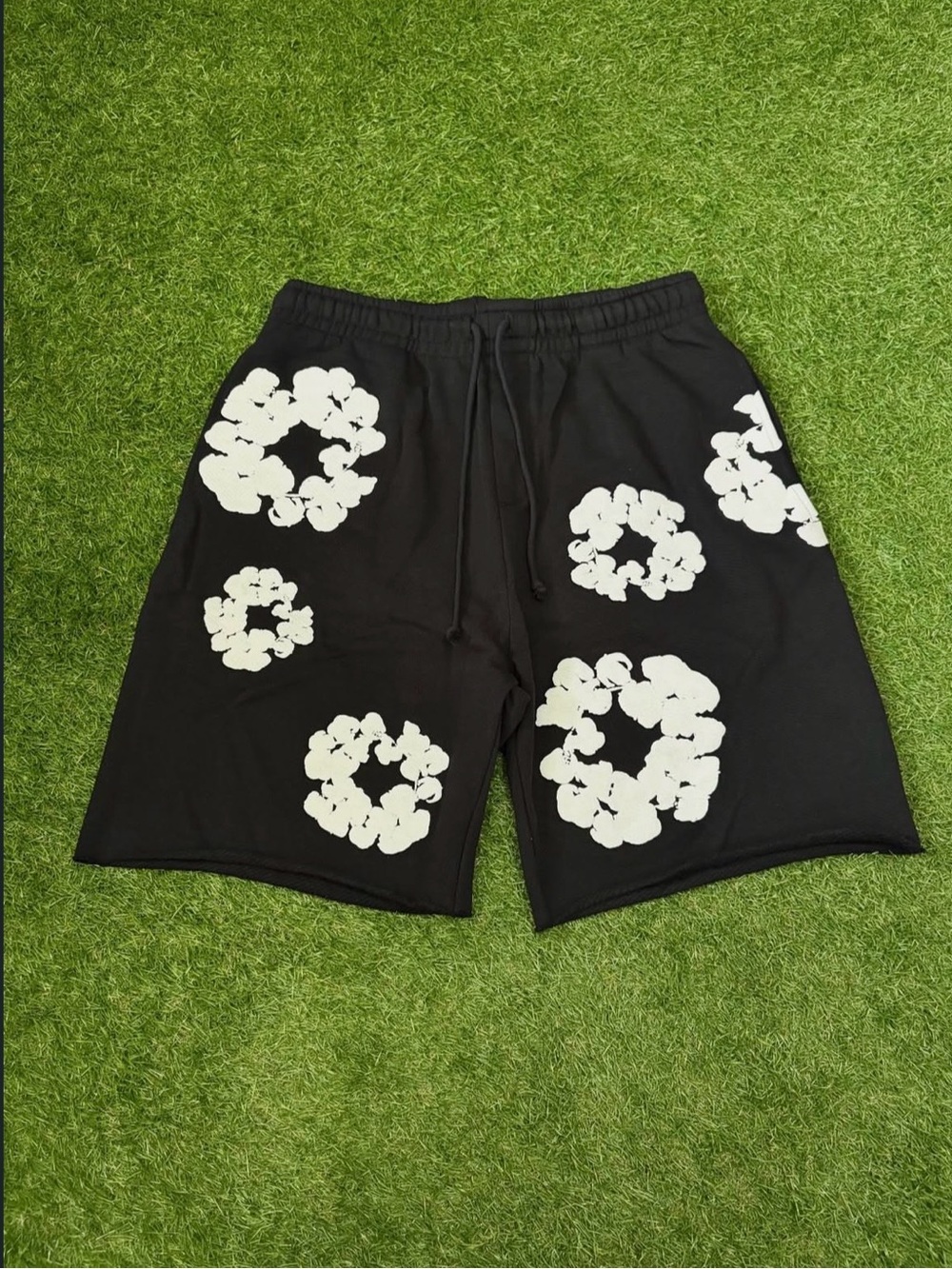 White On Black Denim Tears Shorts